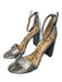 Sam Edelman Shoe Size 9 Gray & Silver Manmade Material open toe Block heel Shoes Gray & Silver / 9