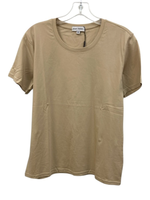 Saint Perry NWT Size XL Beige Cotton Blend Solid T shirt Crew Men's Short Sleeve Beige / XL