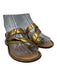 Jimmy Choo Shoe Size 37 Beige & Gold Leather Toe Strap Open Toe Sandals Beige & Gold / 37