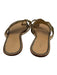 Jimmy Choo Shoe Size 37 Beige & Gold Leather Toe Strap Open Toe Sandals Beige & Gold / 37