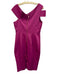 Ted Baker Size 3 Fuchsia Purple Polyester Off Shoulder Cutout Sleeve Dress Fuchsia Purple / 3