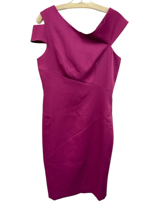 Ted Baker Size 3 Fuchsia Purple Polyester Off Shoulder Cutout Sleeve Dress Fuchsia Purple / 3