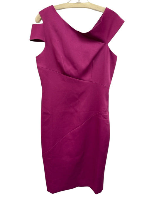 Ted Baker Size 3 Fuchsia Purple Polyester Off Shoulder Cutout Sleeve Dress Fuchsia Purple / 3