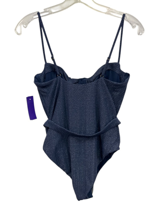 Milly Cabana Size M Navy blue & silver Polyamide Blend Metallic Thread Swimsuit Navy blue & silver / M
