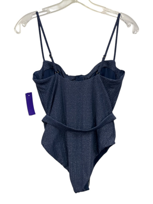 Milly Cabana Size M Navy blue & silver Polyamide Blend Metallic Thread Swimsuit Navy blue & silver / M