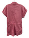 Pistola Size S Pink Cotton Blend Short Sleeve Zip Front Drawstring Waist Romper Pink / S