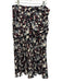 Veronica Beard Size 8 Navy blue, black & white Silk Floral Ruched Midi Skirt Navy blue, black & white / 8