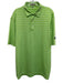 Peter Millar Size L Green & White Synthetic Striped Polo Athleisure Short Sleeve Green & White / L