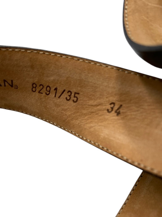 Mezlan Brown Leather Woven Men's Belt Brown
