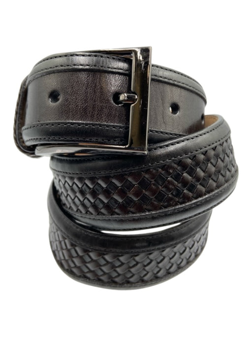 Mezlan Brown Leather Woven Men's Belt Brown