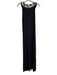 Neiman Marcus Size L Black Rayon Sleeveless Beaded Design V Neck Dress Black / L