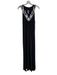 Neiman Marcus Size L Black Rayon Sleeveless Beaded Design V Neck Dress Black / L