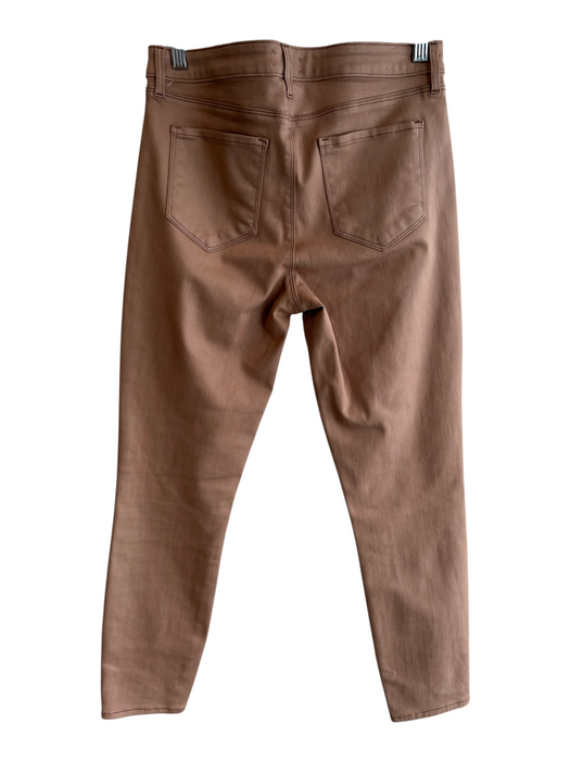 L'agence Size 29 Brown Cotton Blend Coated Mid Rise Zip Fly Skinny Jeans Brown / 29
