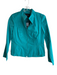 Lafayette 148 Size 12 Teal Polyester Collar Detail Zip Front Paneled Jacket Teal / 12