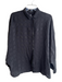 Grizas Size L Black Silk Collared Long Sleeve Button Down Top Black / L