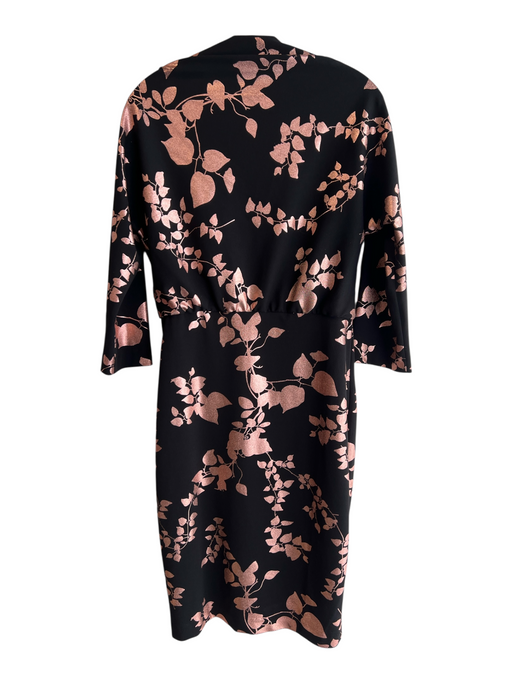 Belle Badgley Mischka Size 8 Black & Copper Polyester Blend Cowl Neck Dress Black & Copper / 8
