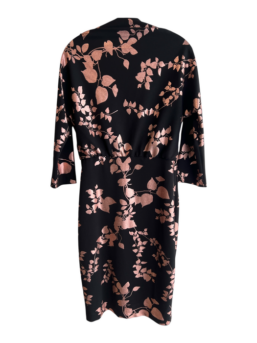 Belle Badgley Mischka Size 8 Black & Copper Polyester Blend Cowl Neck Dress Black & Copper / 8