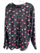 L'agence Size L Black & Pink Silk Collared Button Up Long Sleeve Lips Top Black & Pink / L