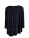 OZAI N KU Size M Black Viscose Blend Round Neck Long Sleeve Embroidered Top Black / M