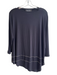 OZAI N KU Size M Black Viscose Blend Round Neck Long Sleeve Embroidered Top Black / M