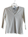 Lafayette 148 Size S White Cotton V Neck Long Sleeve Solid Color Top White / S