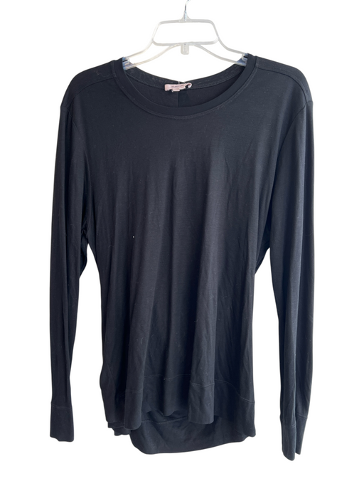 Helmut Lang Size L Black Tencel & SILK Round Neck Long Sleeve Open Back Top Black / L