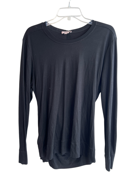 Helmut Lang Size L Black Tencel & SILK Round Neck Long Sleeve Open Back Top Black / L