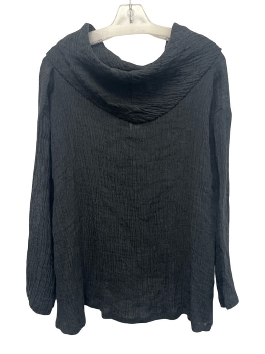mSquare by neetu malik Size One Size Black Linen Blend Semi Sheer Cowl Top Black / One Size