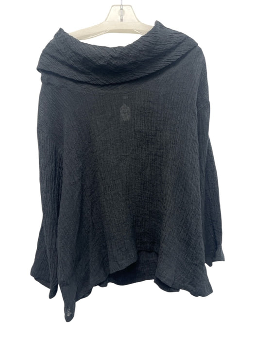 mSquare by neetu malik Size One Size Black Linen Blend Semi Sheer Cowl Top Black / One Size