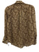 Nili Lotan Size M Tan & Brown Silk Semi Sheer V Neck Collar Long Sleeve Top Tan & Brown / M