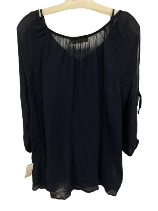Johnny Was Calme Size M Navy Blue Viscose Blend Tassel Tie Detail Slip Incl Top Navy Blue / M