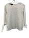 Lafayette 148 Size S White Cotton Blend Long Sleeve Tie Cuff Button Back Top White / S