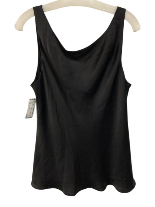 Lafayette 148 Size 12 Black Silk Satin Sleeveless Top Black / 12