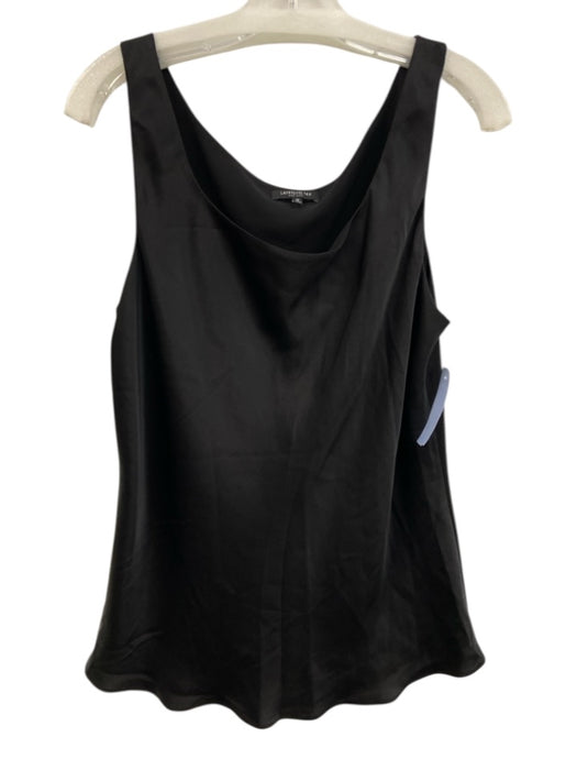 Lafayette 148 Size 12 Black Silk Satin Sleeveless Top Black / 12