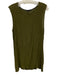 Grizas Size L Green Viscose & Silk Crinkle Split Hem Sleeveless Tunic Top Green / L