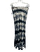 Mijo By Michelle Jonas Size S Navy, Gray, White Silk Blend Lace Trim Midi Dress Navy, Gray, White / S