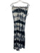 Mijo By Michelle Jonas Size S Navy, Gray, White Silk Blend Lace Trim Midi Dress Navy, Gray, White / S