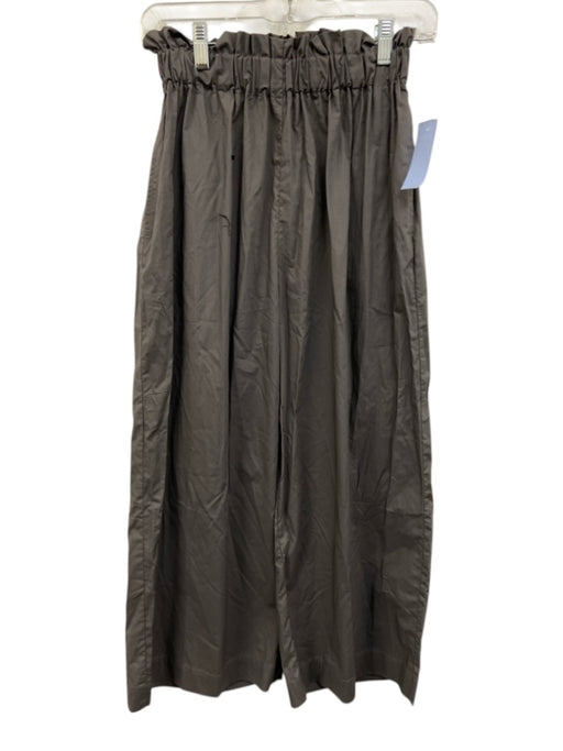 Amma Size One Size Gray Cotton Elastic Waist Wide Leg Pants Gray / One Size