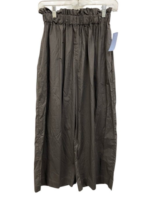 Amma Size One Size Gray Cotton Elastic Waist Wide Leg Pants Gray / One Size