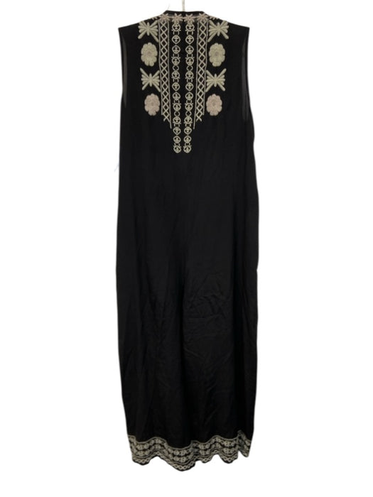 Biya Johnny Was Size XS Black & Gray Embroidered Flowers Sleeveless Jumpsuit Black & Gray / XS