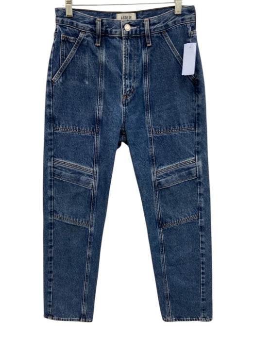 Agolde Size 25 Medium Wash Cotton High Rise Cargo Straight Leg Jeans Medium Wash / 25