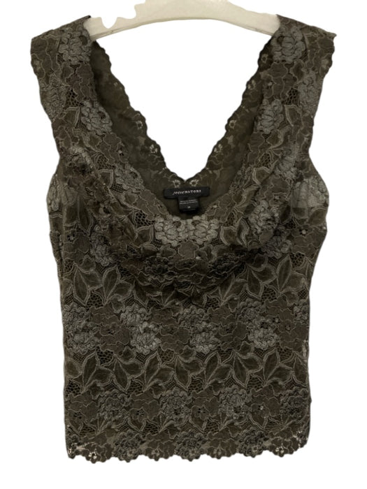 Josie Natori Size M Gray Nylon Blend Lace Floral Sleeveless V Neck Top Gray / M