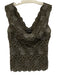 Josie Natori Size M Gray Nylon Blend Lace Floral Sleeveless V Neck Top Gray / M