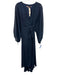 Hutch Size S Navy Blue Polyester flocked dot Wrap Midi Dress Navy Blue / S
