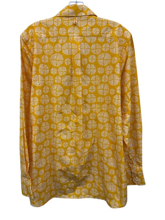 Ann Mashburn Size XL Yellow & White Cotton Burst Button Down Long Sleeve Top Yellow & White / XL
