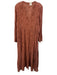 Maison Hotel Size M Dusty Red Cotton Eyelet Lace V Neck Midi Dress Dusty Red / M