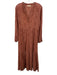 Maison Hotel Size M Dusty Red Cotton Eyelet Lace V Neck Midi Dress Dusty Red / M