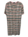 Misook Size M Pink & Green Acrylic Blend Knit Stripe Button Detail Dress Pink & Green / M