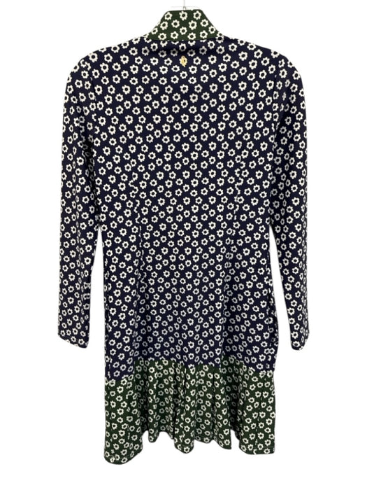Smith & Quinn Size XS Blue, Green, White Polyester Blend Ruffle Flowers Dress Blue, Green, White / XS