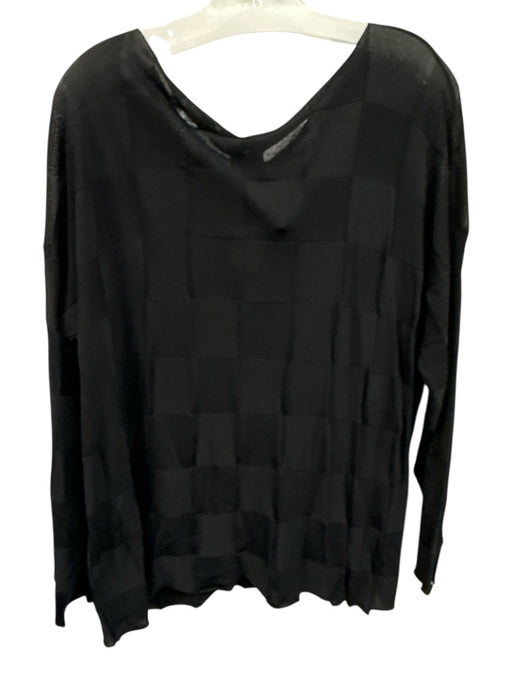 Bitte Kai Rand Size XL Black Viscose Blend Knit Checkered Long Sleeve Sweater Black / XL